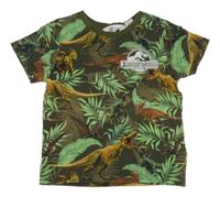 Khaki tričko s diny a listy H&M