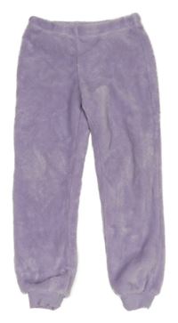Lila plyšové tepláky H&M