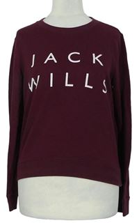 Dámská vínová mikina s logem Jack Wills 