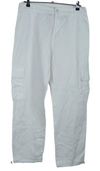 Dámske biele plátenné voľné é nohavice s vreckami zn. Primark