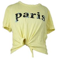 Dámske žlté crop tričko s nápisom H&M