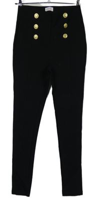 Dámské černé tregíny s gombíky Savida 