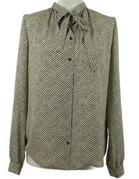 Dámská černo-béžová vzorovaná halenka s vázačkou Taifun 