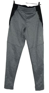 Dámske sivo-čierne športové tepláky s logom GymKing