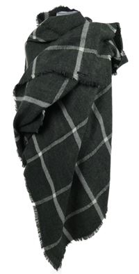 Dámska tmavosivá kockovaná šál