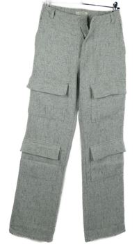 Dámské šedé melírované pletené kalhoty s kapsami Simmi 