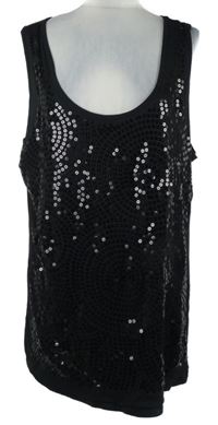 Dámsky čierny top s flitrami