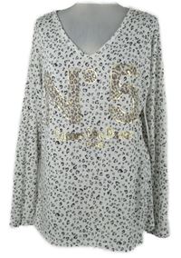 Dámské bílo-černé vzorované úpletové triko s nápisem 