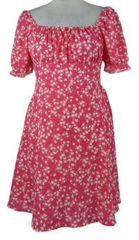 Dámske fuchsiové kvietkovane milkmaid šaty Shein