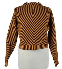Dámský oranžovo-černý pruhovaný crop svetr Karen Millen