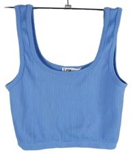 Dámsky svetlomodrý rebrovaný crop top FB Sister