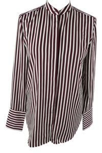 Dámská vínovo-bílá pruhovaná halenka H&M