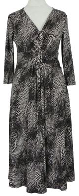 Dámske čierno-sivé vzorované midi šaty M&S