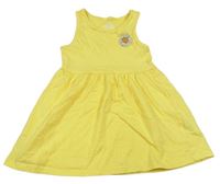 Žlté bavlnené šaty s kvietkom F&F