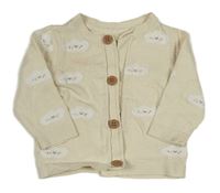 Béžový prepínaci sveter s mráčikmi zn. Mothercare