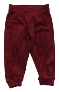 Vínové zamatové tepláky Lupilu