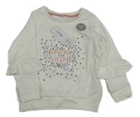 Nové - Bílé triko s flitry a nápisem George