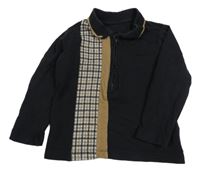 Čierno-kockované polo tričko Matalan