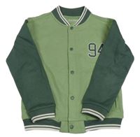 Zelená baseballová propínací mikina s číslem Nutmeg