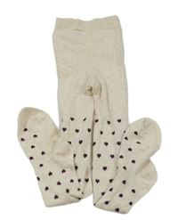 Světlebéžové punčocháče se srdíčky Primark