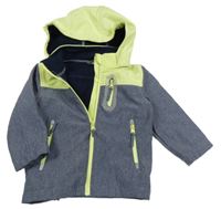 Neonově žluto-tmavomodrá softshellová bunda s kapucí Kiki&Koko