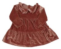 Růžové třpytivé sametové šaty F&F