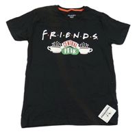Nové - Čierne tričko s potiskem Friends