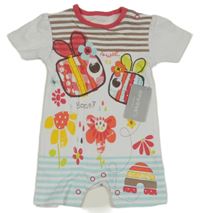 Nové - Bílo-barevný vzorovaný kraťasový overal Early Days