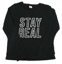 Čierne tričko s nápismi C&A