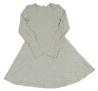 Svetlosivé melírované bavlnené elastické šaty H&M
