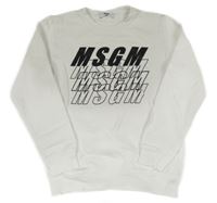 Biela mikina s čierným nápisom MSGM