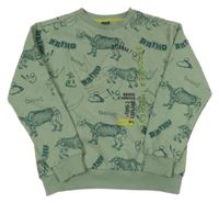 Zelená mikina s dinosaurami KIDS