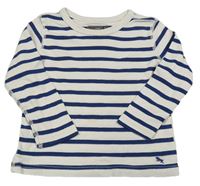 Bielo-tmavomodré pruhované tričko H&M