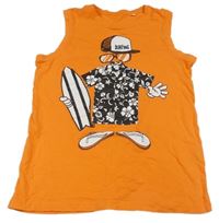 Oranžové tielko s kšiltovkou a sufrmi C&A