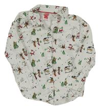 Bílá košile se Santou a stromy F&F