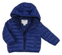 Tmavomodrá šušťáková prešívaná ľahká zateplená bunda s kapucňou Lupilu