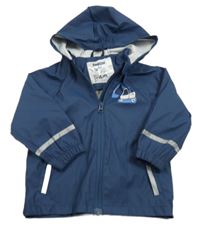 Tmavomodrá nepromokavá bunda s bagrem a kapucí Lupilu