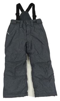 Tmavošedé melírované šusťákové oteplovačky s trakami Topolino