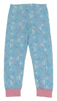 Světlemodré pyžamové kalhoty s písmeny - Ledové království