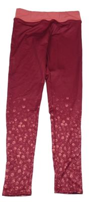 Nové - Rubínové thermo legíny se vzorem Decathlon