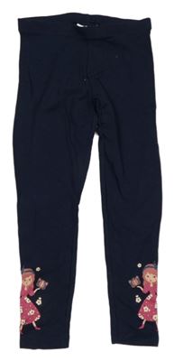 Tmavomodré teplé legíny s dívkami C&A