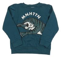 Petrolejová mikina s tygrem GÉMO