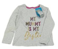 Nové - Svetlosivé tričko s nápisom Primark