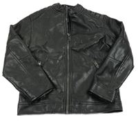 Černá koženková bunda Sinsay