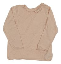 Svetloružový ľahký sveter s mašlou H&M