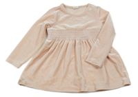 Svetloružové zamatové šaty H&M