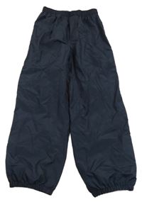 Tmavomodré voděodolné šusťákové kalhoty 