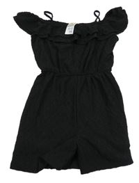 Nové - Černý krajkový kraťasový overal s volákem Primark