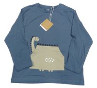 Nové - Tmavošedé triko s dinosaurem Name it