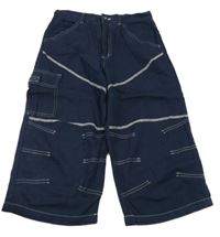 Tmavomodré 3/4 kalhoty 